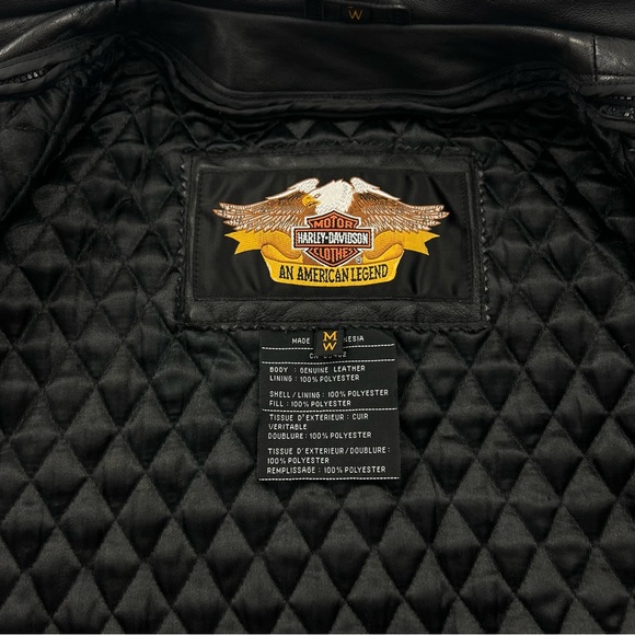 Harley Davidson Biker Leather Jacket - Picture 8 of 9